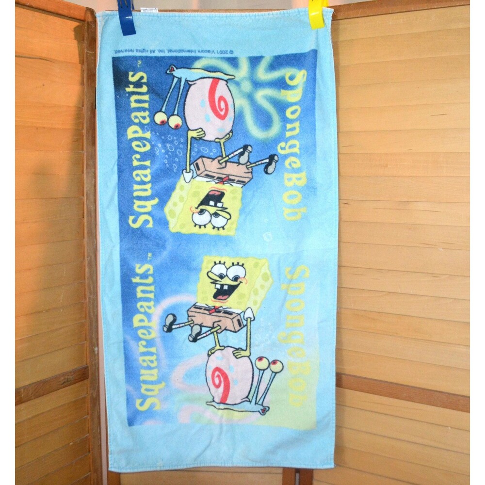 SpongeBob Square Pants & Gary The Snail Bath Towel 2001